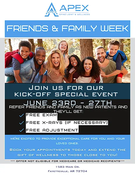 Chiropractic Fayetteville AR Friends & Family Week